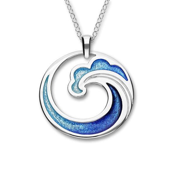 Sterling silver hot sale wave necklace