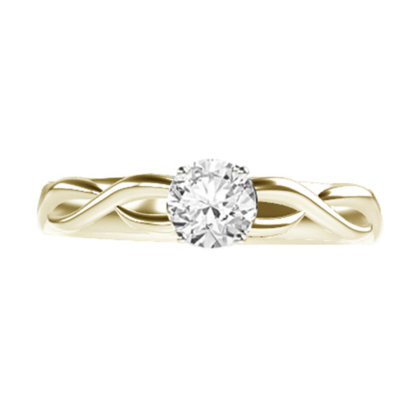 Twisted band clearance engagement ring