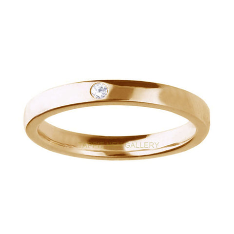 Flush Set Diamond Band in Gold Ring