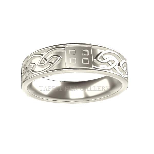 EDINBURGH CELTIC RENNIE MACKINTOSH WEDDING RING IN 9CT WHITE GOLD