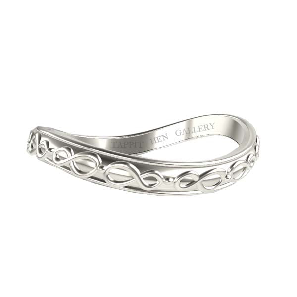 SCOTTISH INFINITY SWAY WEDDING RING IN 9CT WHITE GOLD