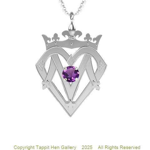 SCOTTISH QUEEN MARY LUCKENBOOTH PENDANT IN SILVER WITH AMETHYST