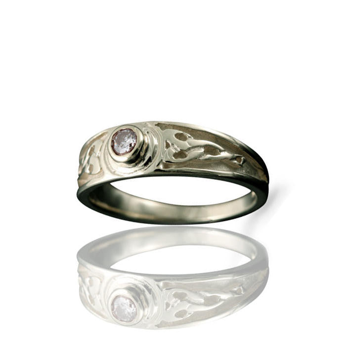 Irish Celtic Bridal Rings White Gold Engagement Ring CT7317