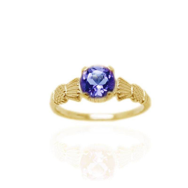Thistle Ring with Amethyst In Gold – Tappit Hen Gallery Scottish ...